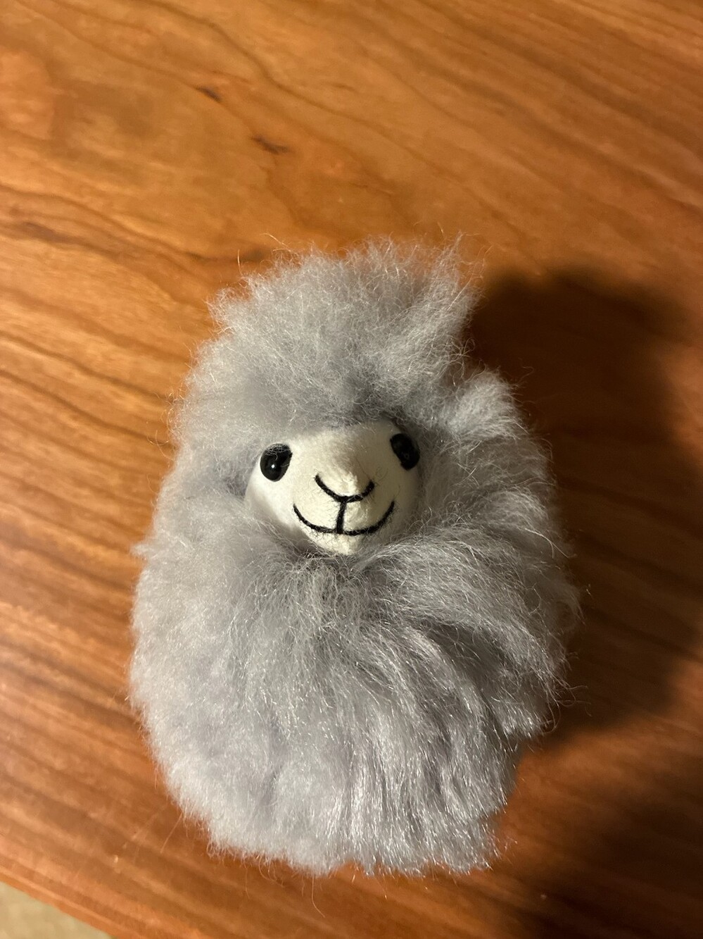 Gray Fluffy Alpaca Keychain